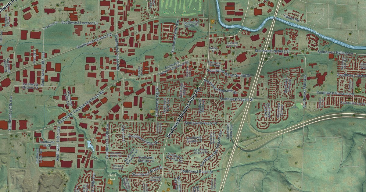 Map of Tualatin, Oregon in 2026