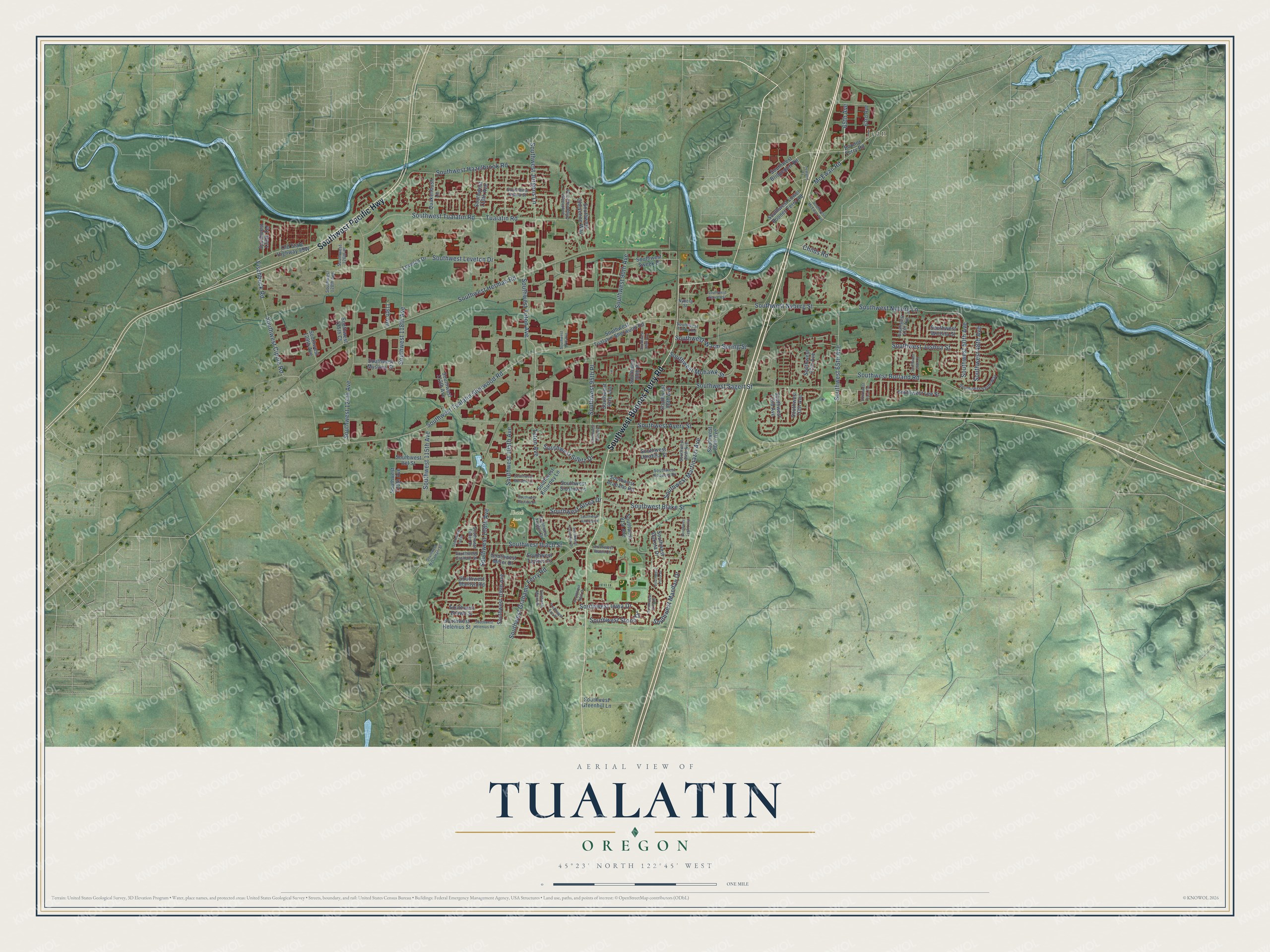 Watermarked full-map preview of Tualatin, Oregon