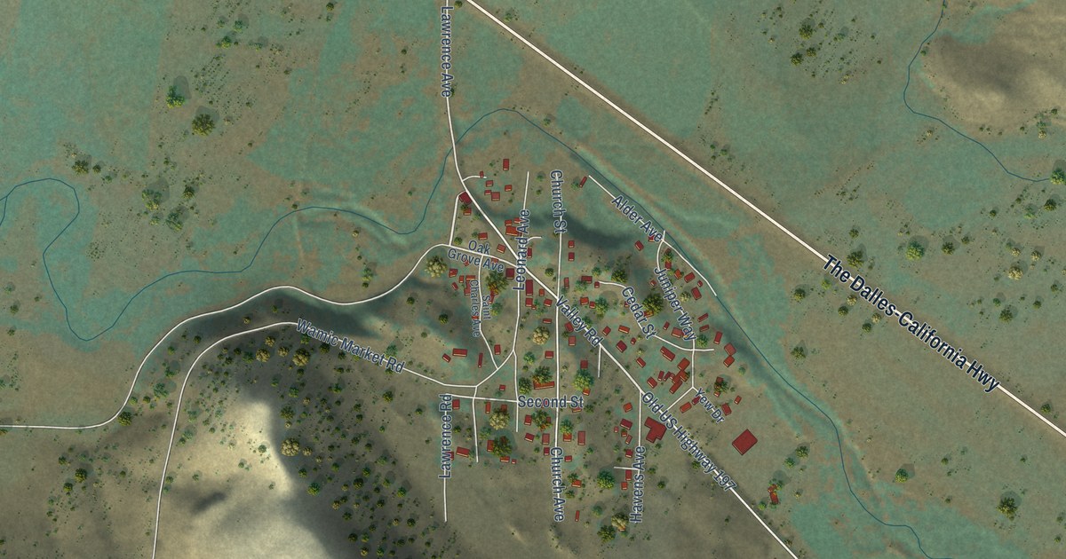 Map of Tygh Valley, Oregon in 2026
