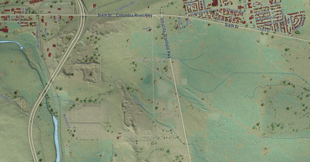 Map of Umatilla, Oregon in 2026
