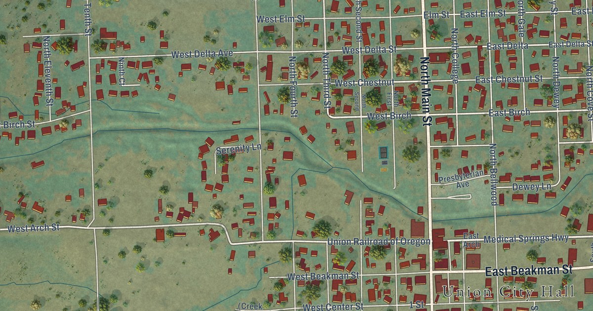 Map of Union, Oregon in 2026