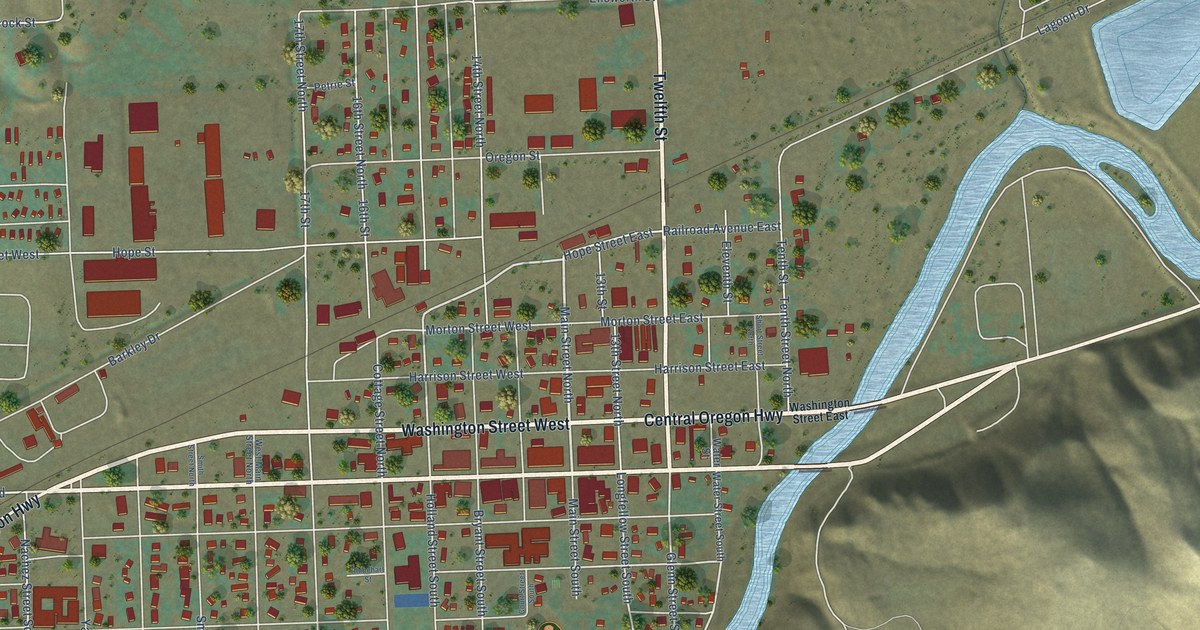 Map of Vale, Oregon in 2026