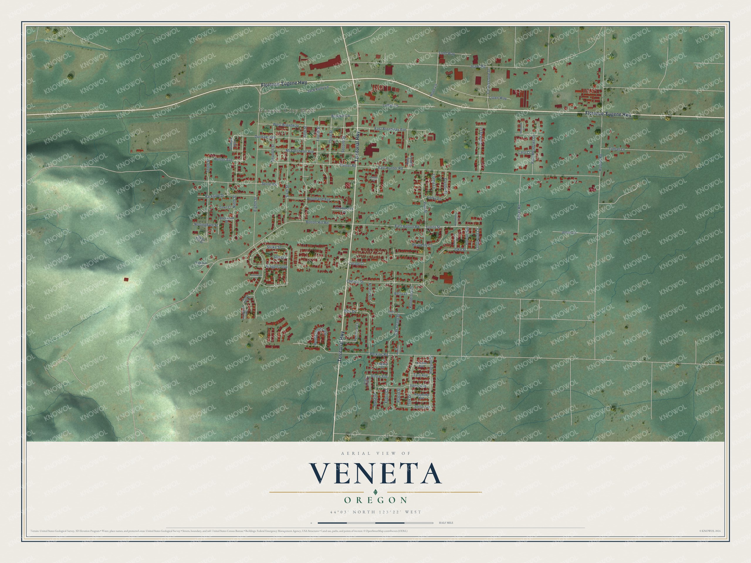 Watermarked full-map preview of Veneta, Oregon