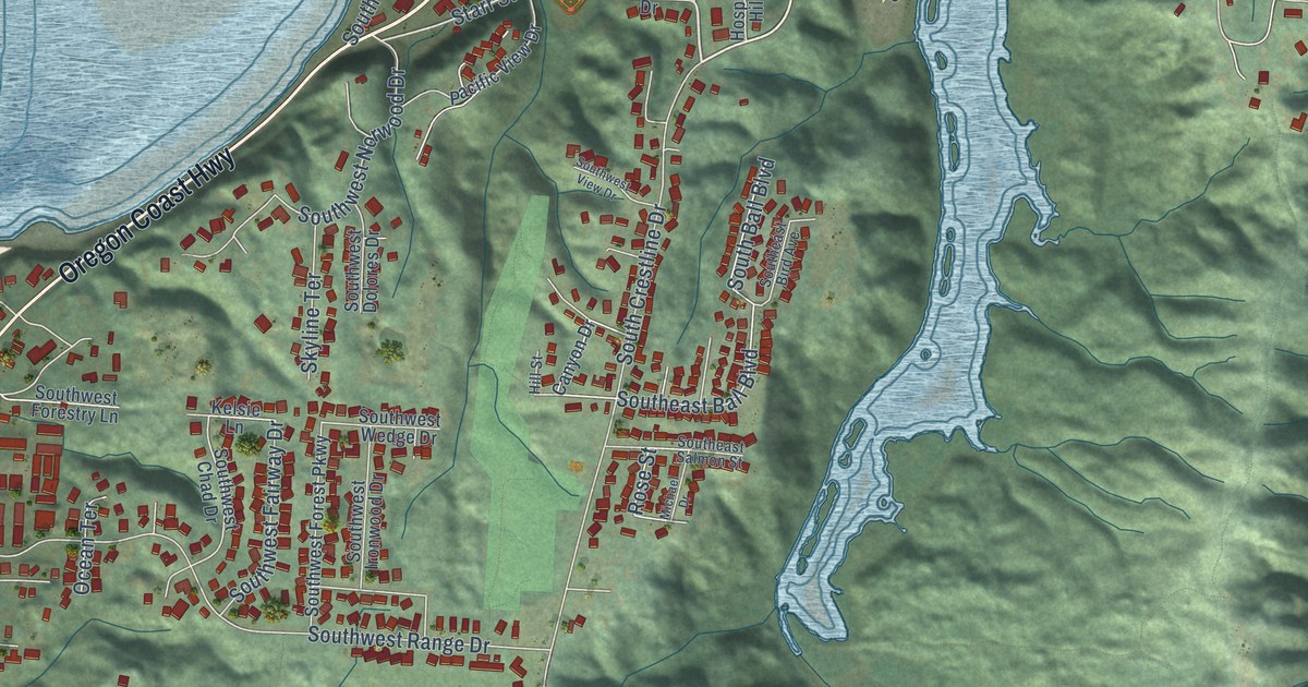 Map of Waldport, Oregon in 2026
