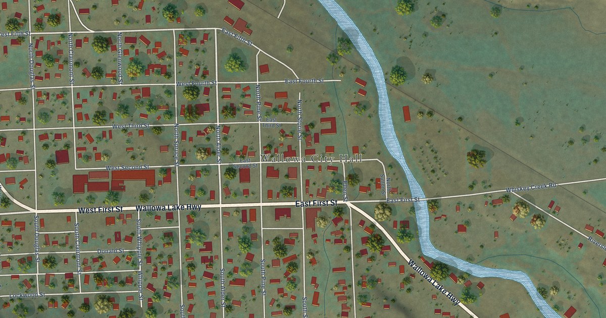 Map of Wallowa, Oregon in 2026