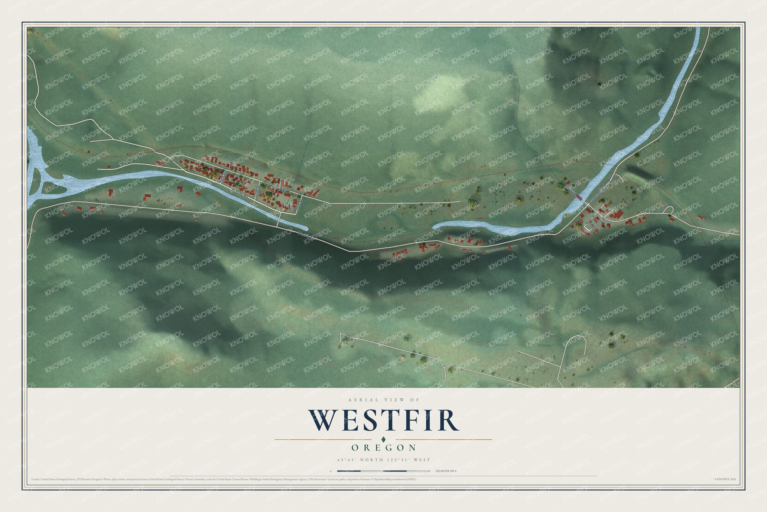 Watermarked full-map preview of Westfir, Oregon