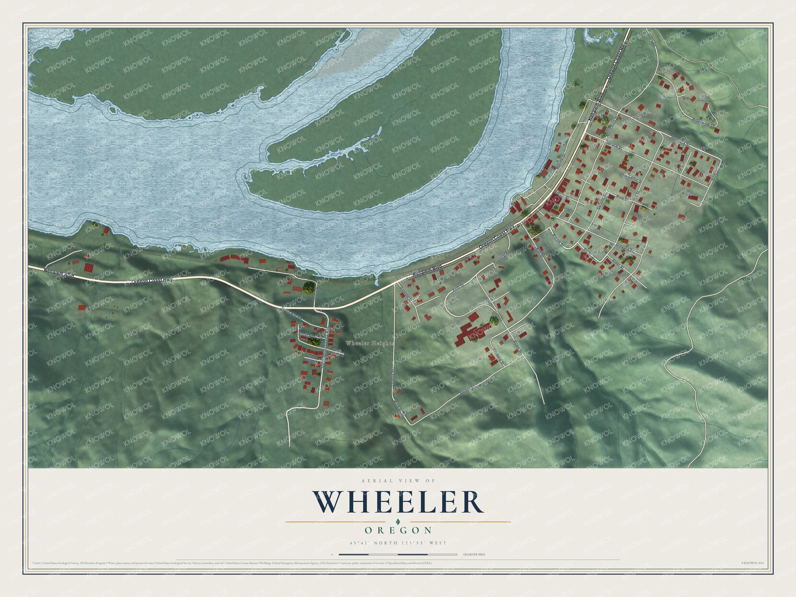 Watermarked full-map preview of Wheeler, Oregon