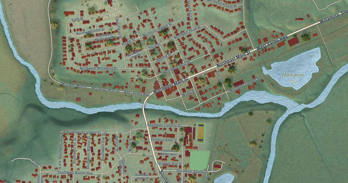Map of Willamina, Oregon in 2026