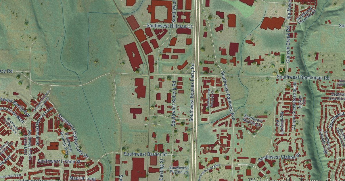 Map of Wilsonville, Oregon in 2026