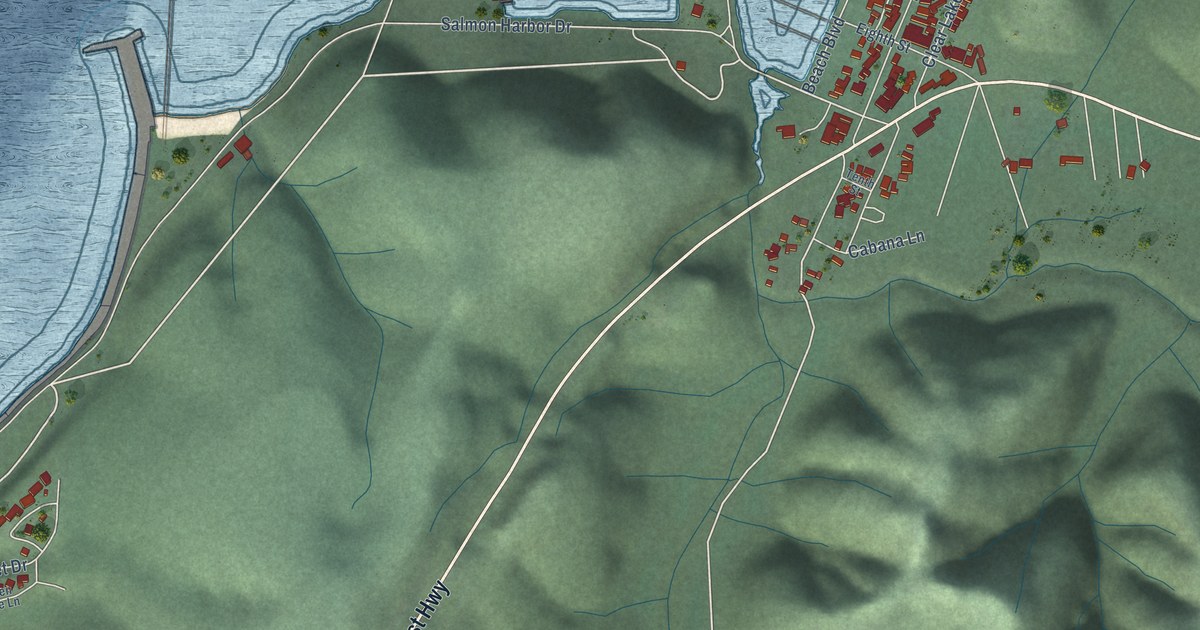 Map of Winchester Bay, Oregon in 2026
