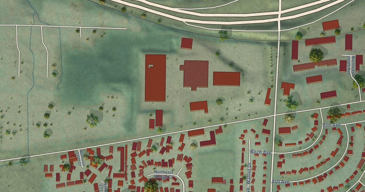 Map of Wood Village, Oregon in 2026