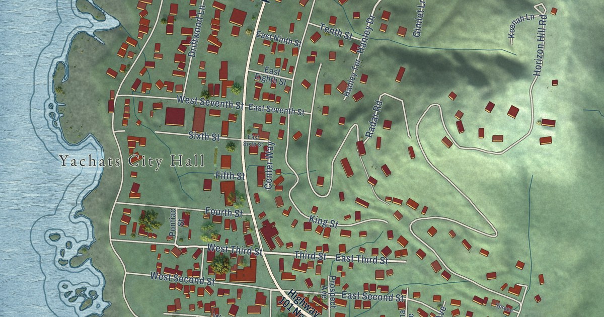 Map of Yachats, Oregon in 2026