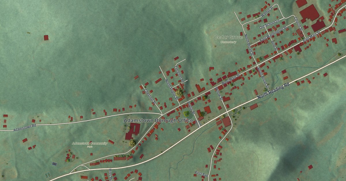 Map of Adamstown, Pennsylvania in 2026
