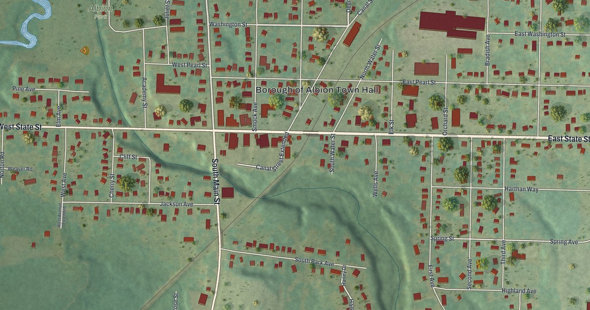 Map of Albion, Pennsylvania in 2026