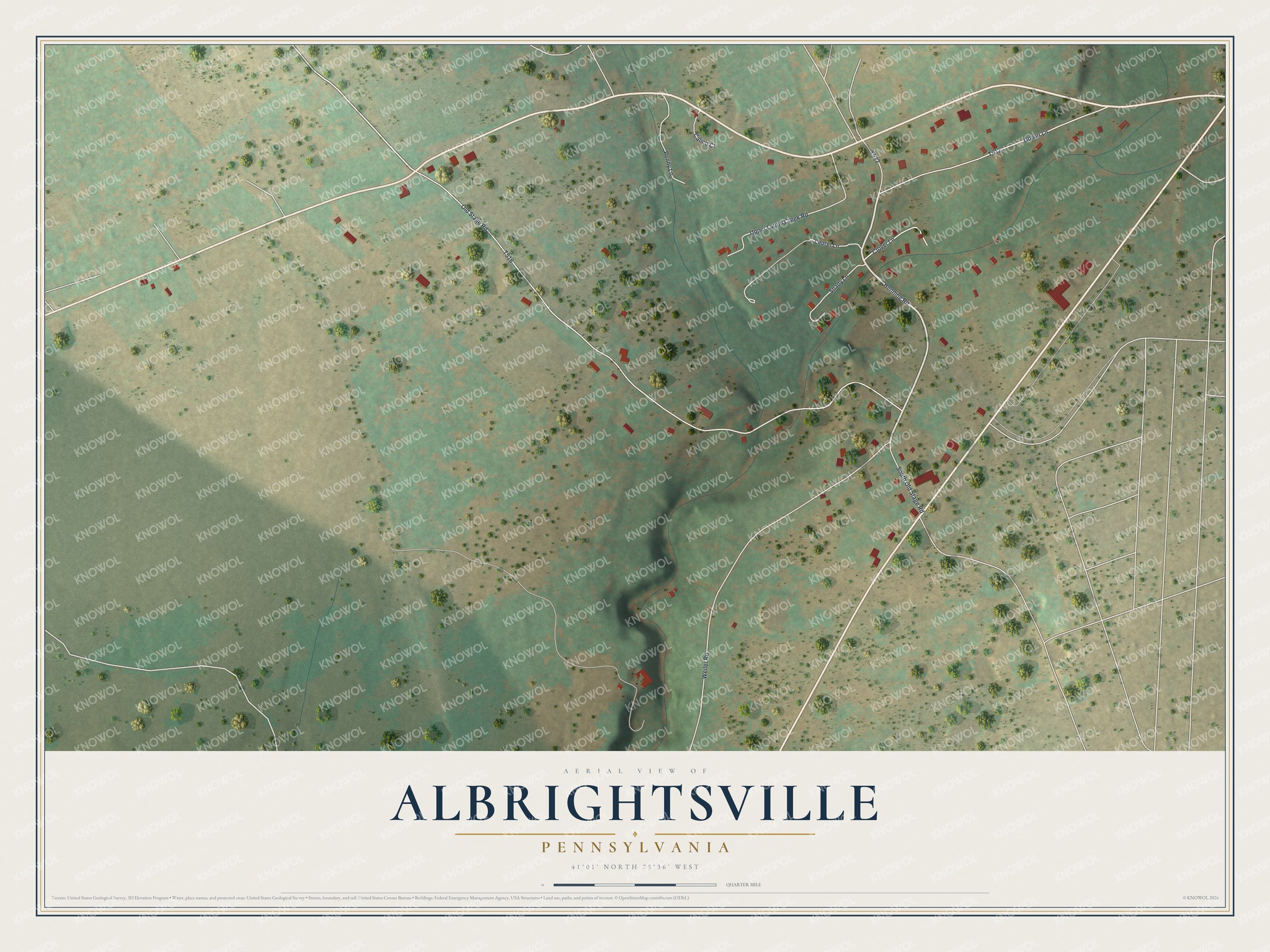 Watermarked full-map preview of Albrightsville, Pennsylvania