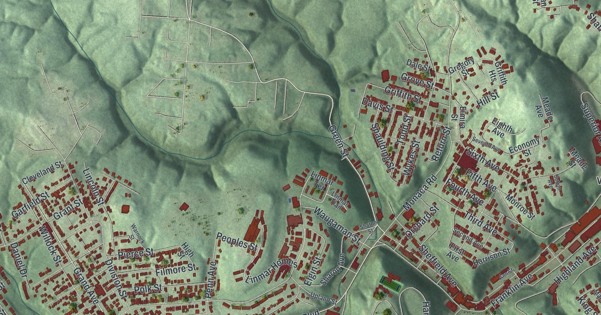 Map of Aliquippa, Pennsylvania in 2026