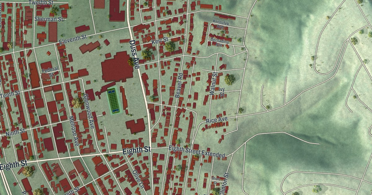 Map of Ambridge, Pennsylvania in 2026