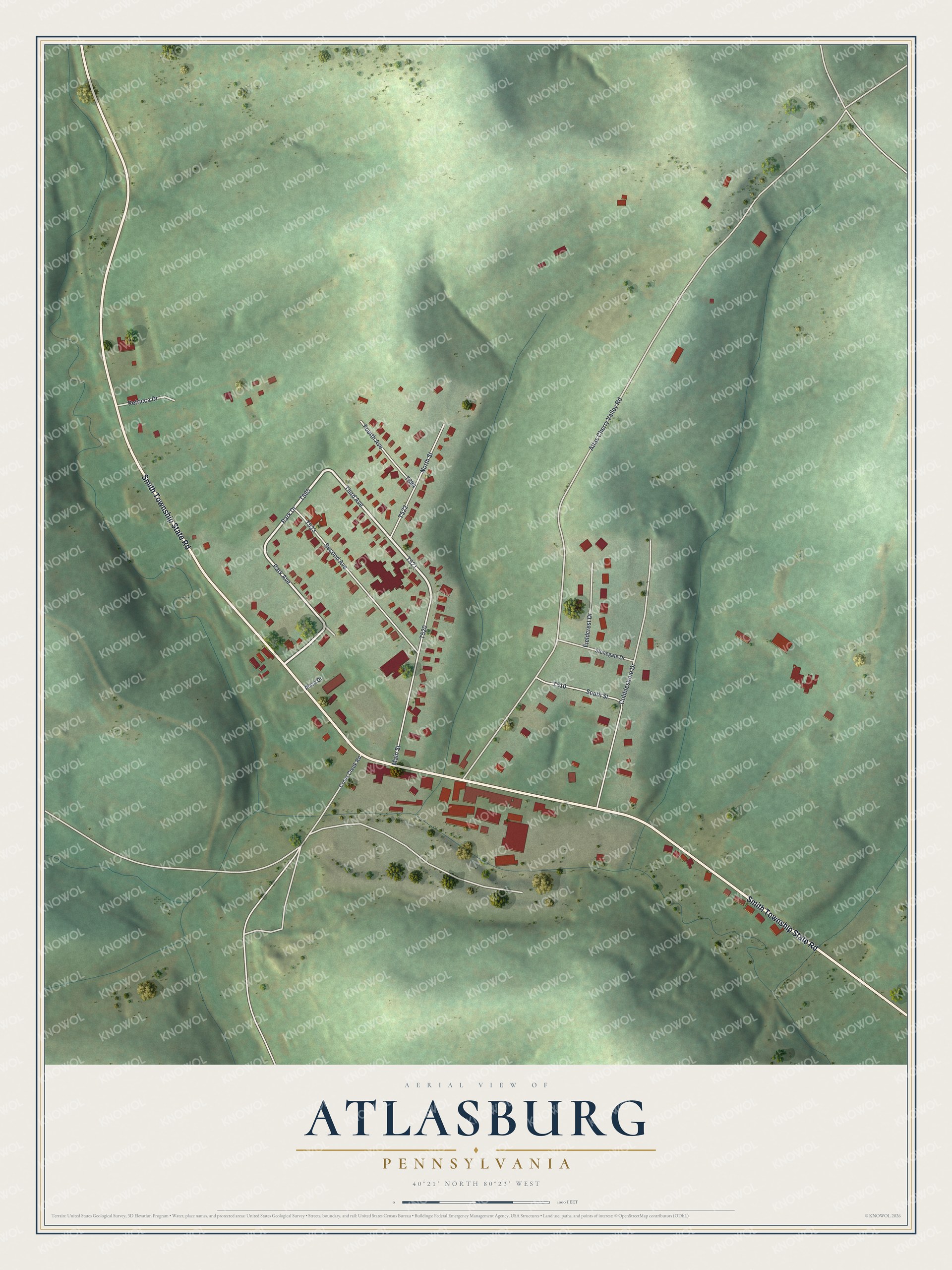 Watermarked full-map preview of Atlasburg, Pennsylvania