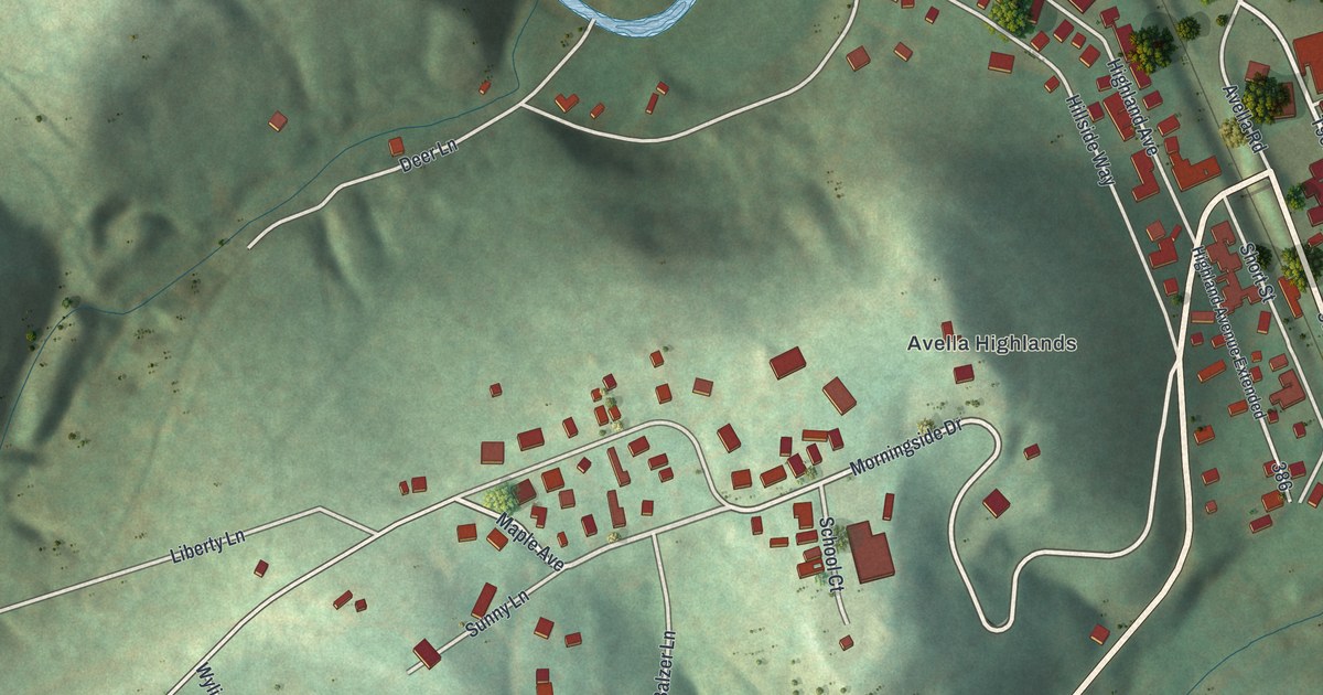 Map of Avella, Pennsylvania in 2026