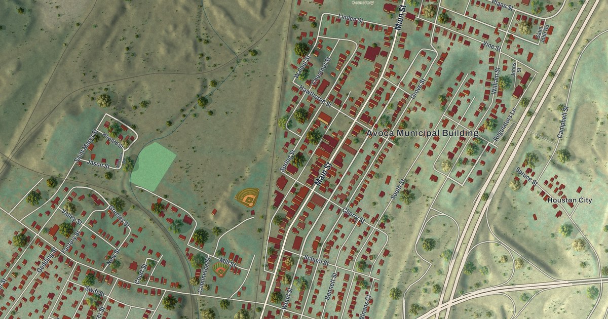 Map of Avoca, Pennsylvania in 2026