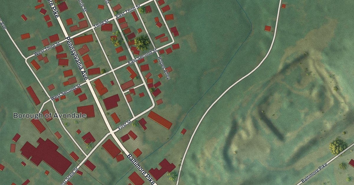 Map of Avondale, Pennsylvania in 2026