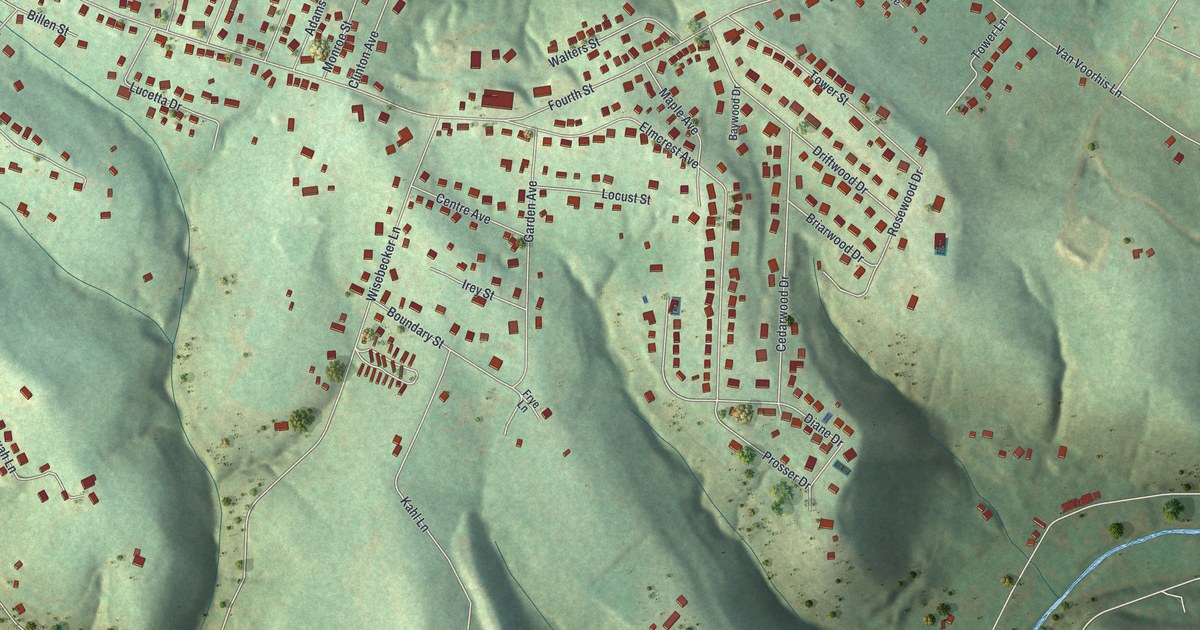 Map of Baidland, Pennsylvania in 2026
