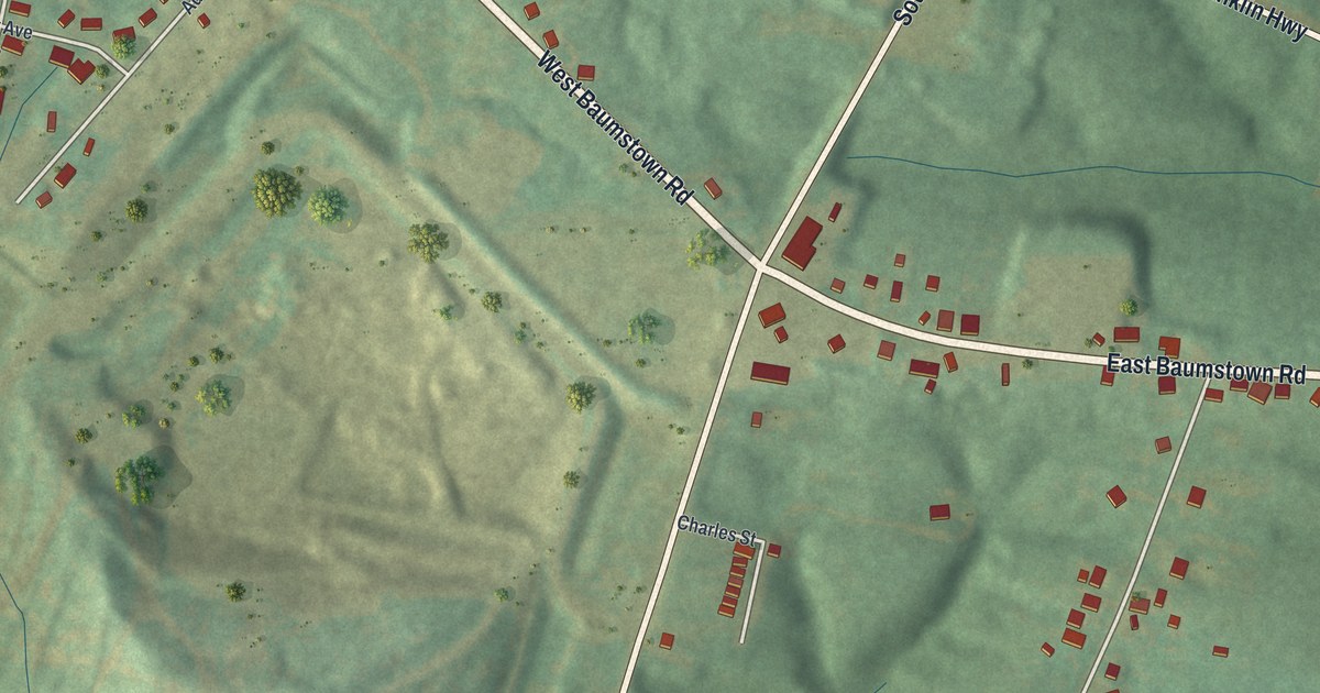 Map of Baumstown, Pennsylvania in 2026