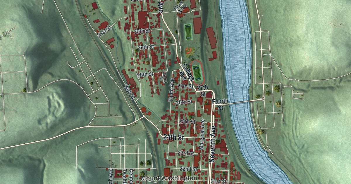 Map of Beaver Falls, Pennsylvania in 2026