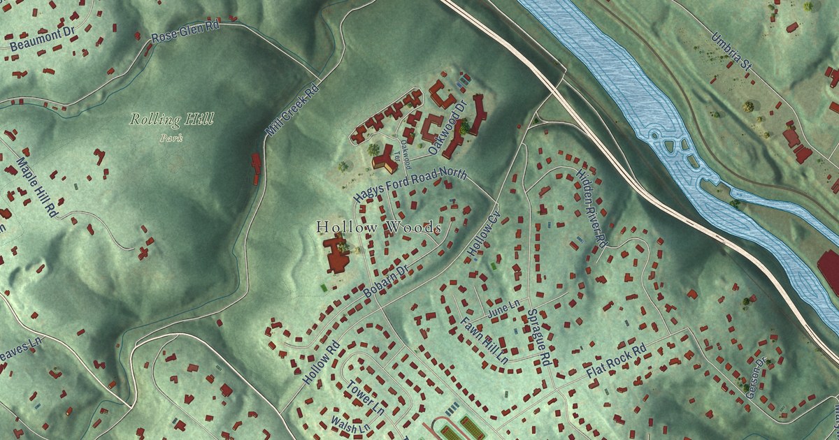 Detailed Map of Belmont Hills, Pennsylvania