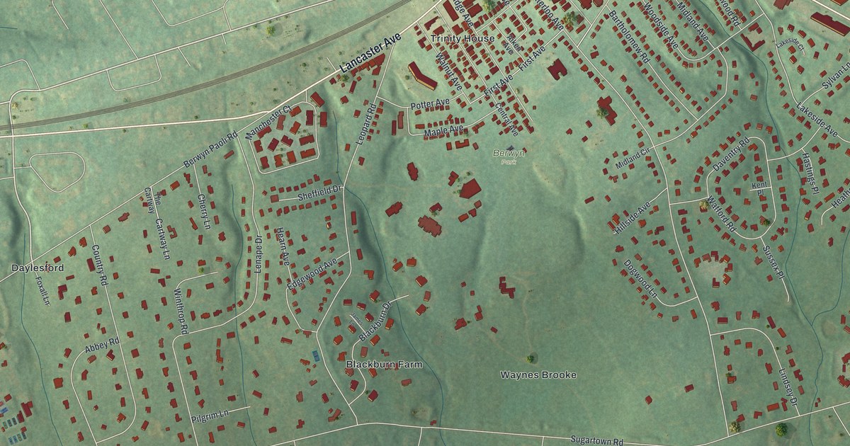 Map of Berwyn, Pennsylvania in 2026