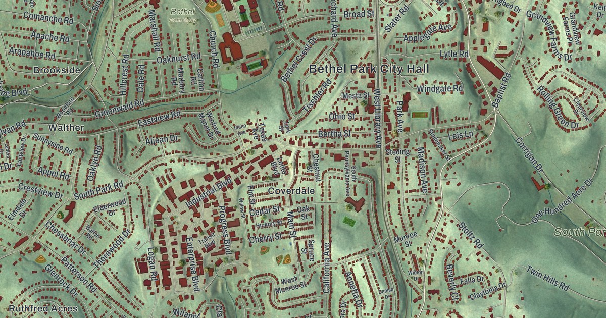 Map of Bethel Park municipality, Pennsylvania in 2026