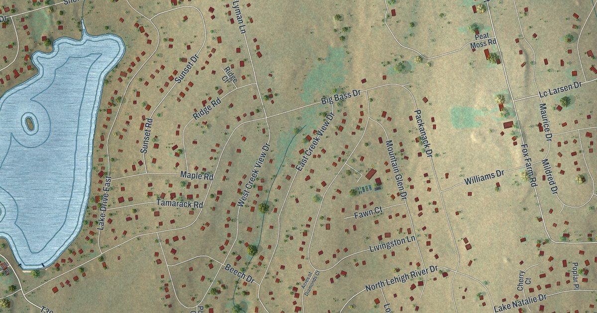 Map of Big Bass Lake, Pennsylvania in 2026