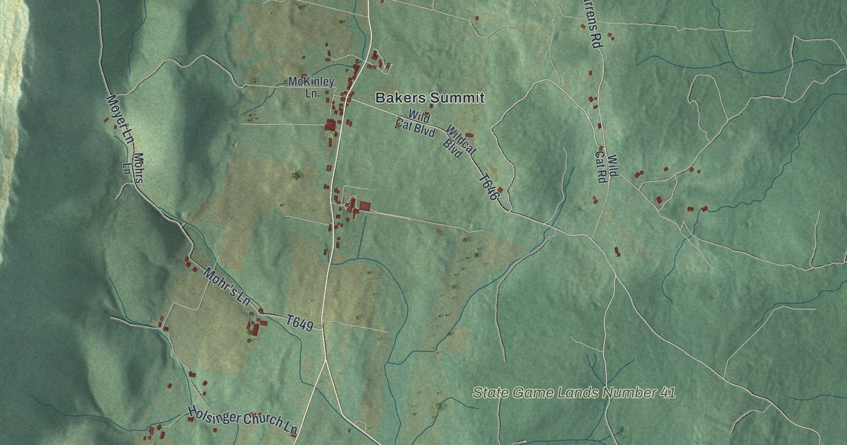 Map of Bloomfield, Bedford County, Pennsylvania in 2026