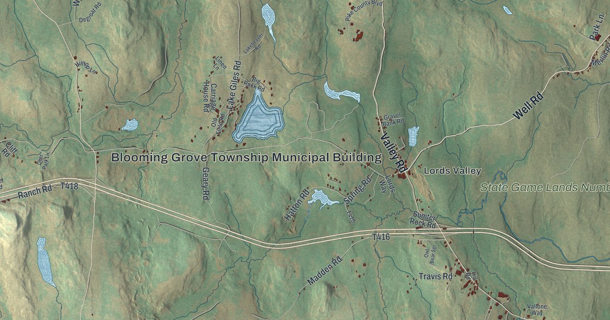 Map of Blooming Grove, Pennsylvania in 2026