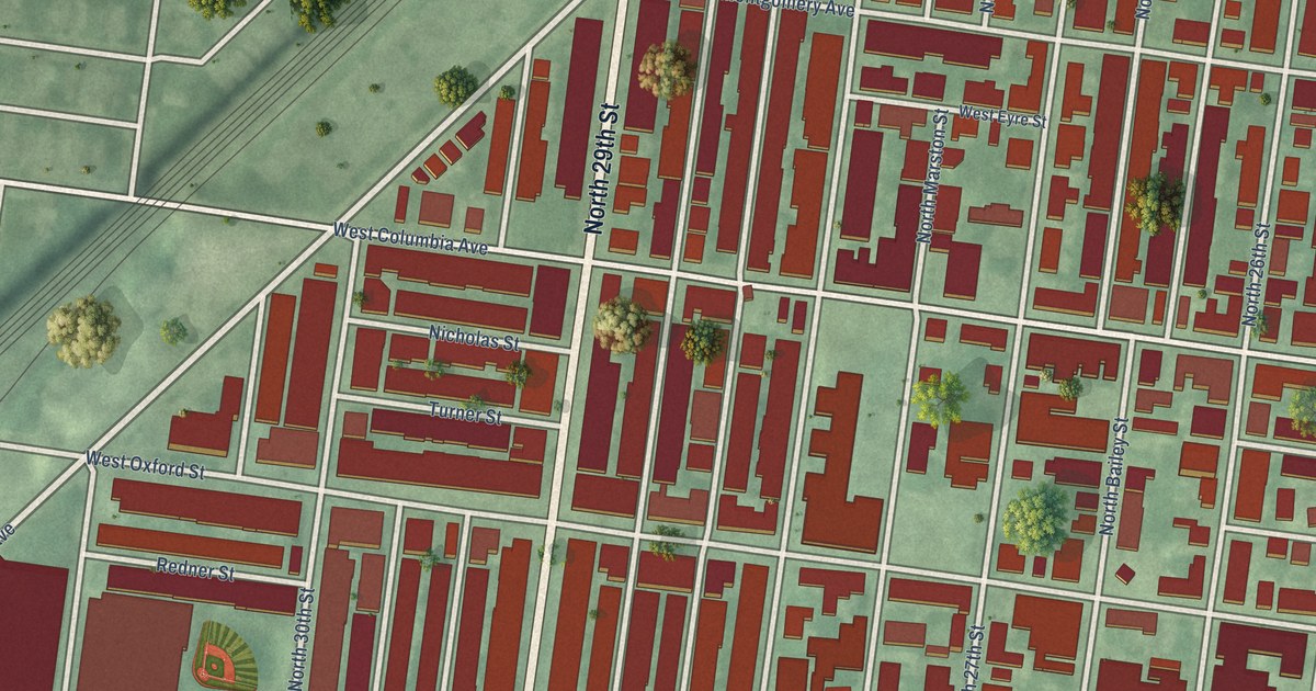 Detailed Map of Brewerytown, Pennsylvania