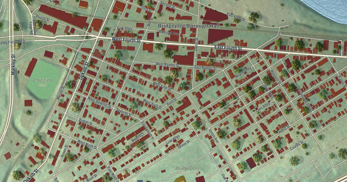 Map of Bridgeport, Pennsylvania in 2026