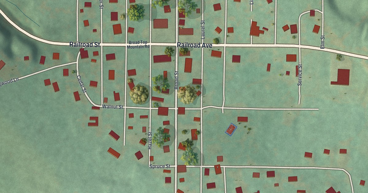 Map of Broad Top City, Pennsylvania in 2026
