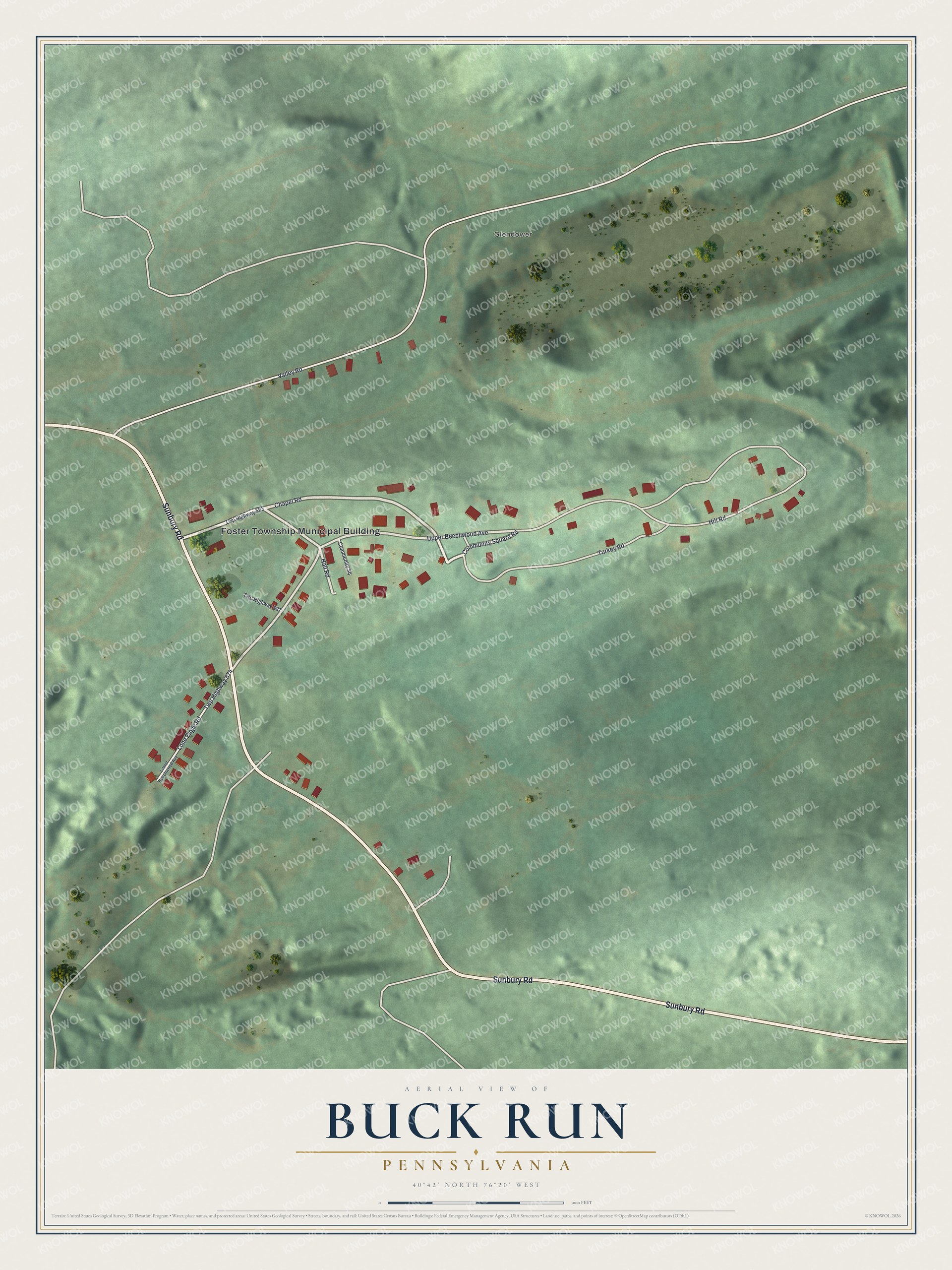 Watermarked full-map preview of Buck Run, Pennsylvania