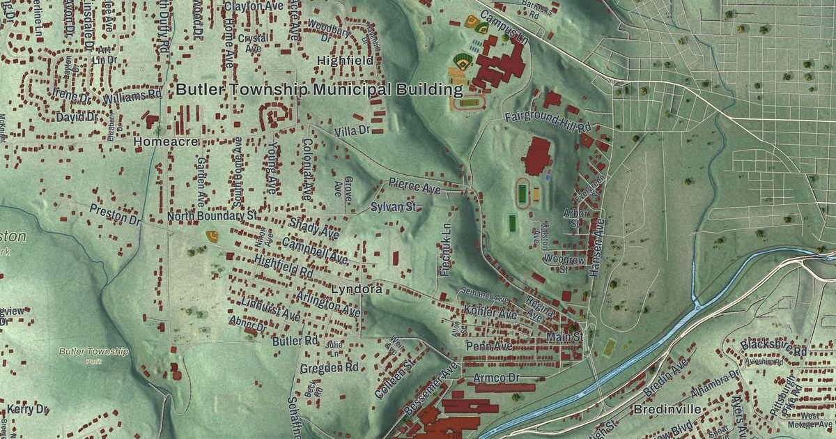 Map of Butler Township, Butler County, Pennsylvania in 2026