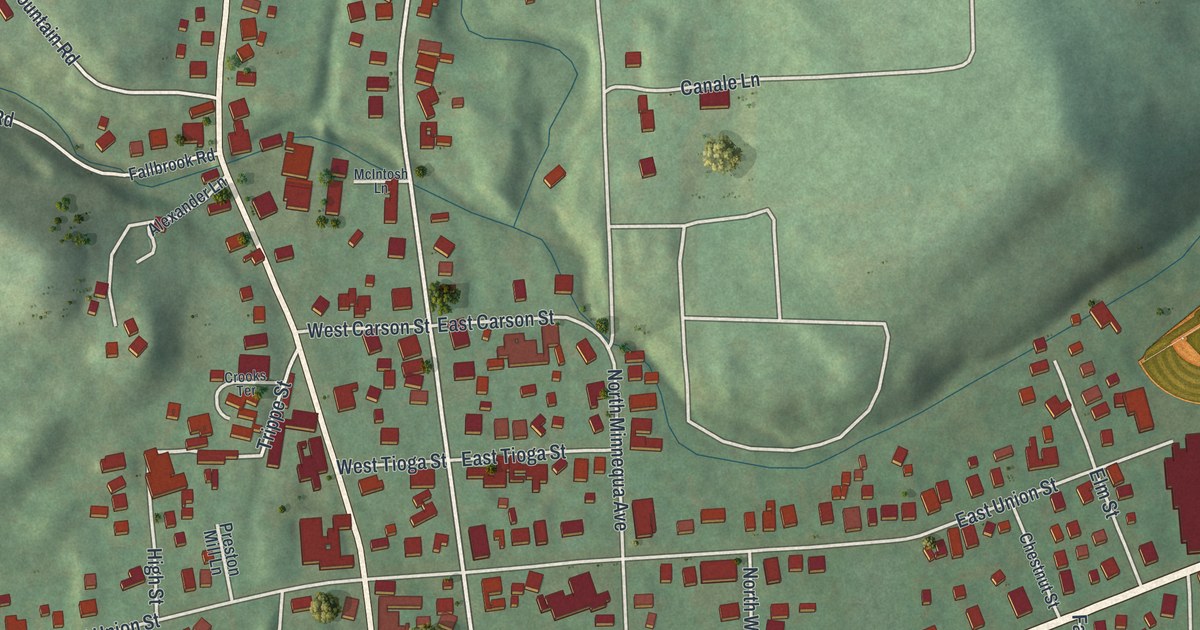 Map of Canton Borough, Bradford County, Pennsylvania in 2026