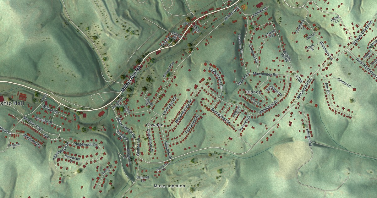 Map of Cecil-Bishop, Pennsylvania in 2026