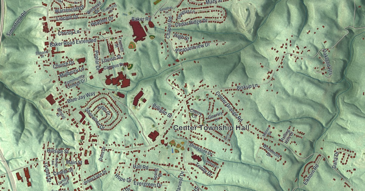 Map of Center, Beaver County, Pennsylvania in 2026