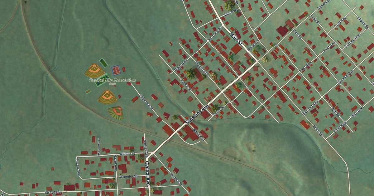 Map of Central City, Pennsylvania in 2026