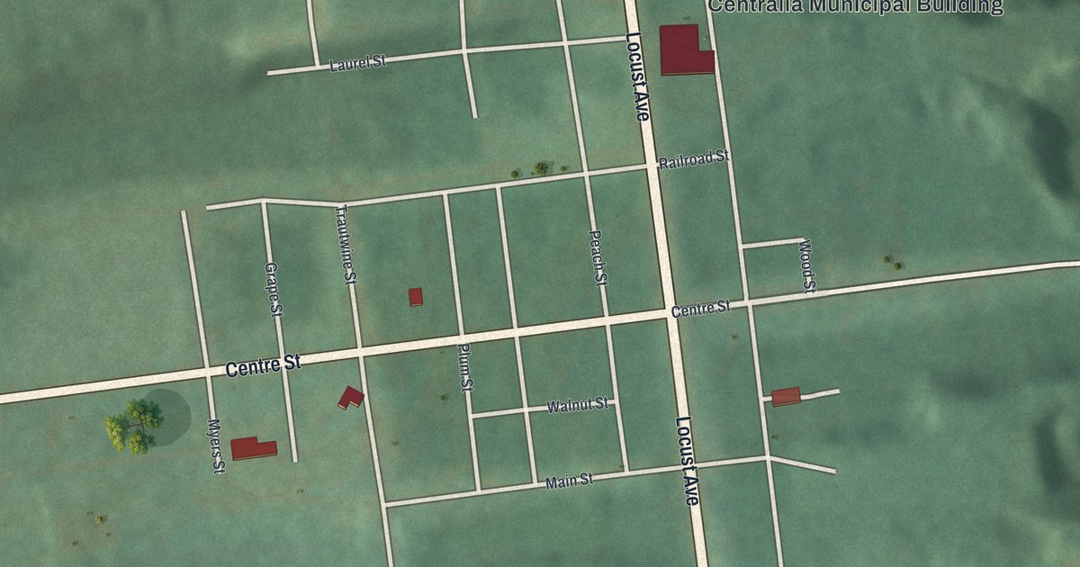 Map of Centralia, Pennsylvania in 2026