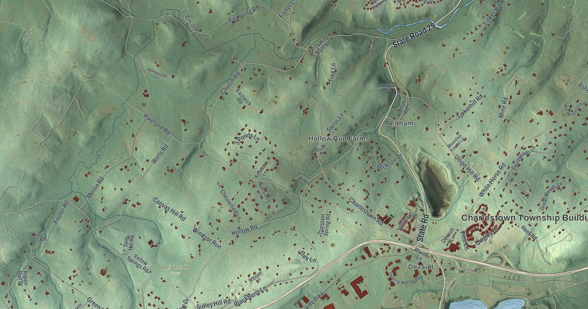 Map of Charlestown, Pennsylvania in 2026