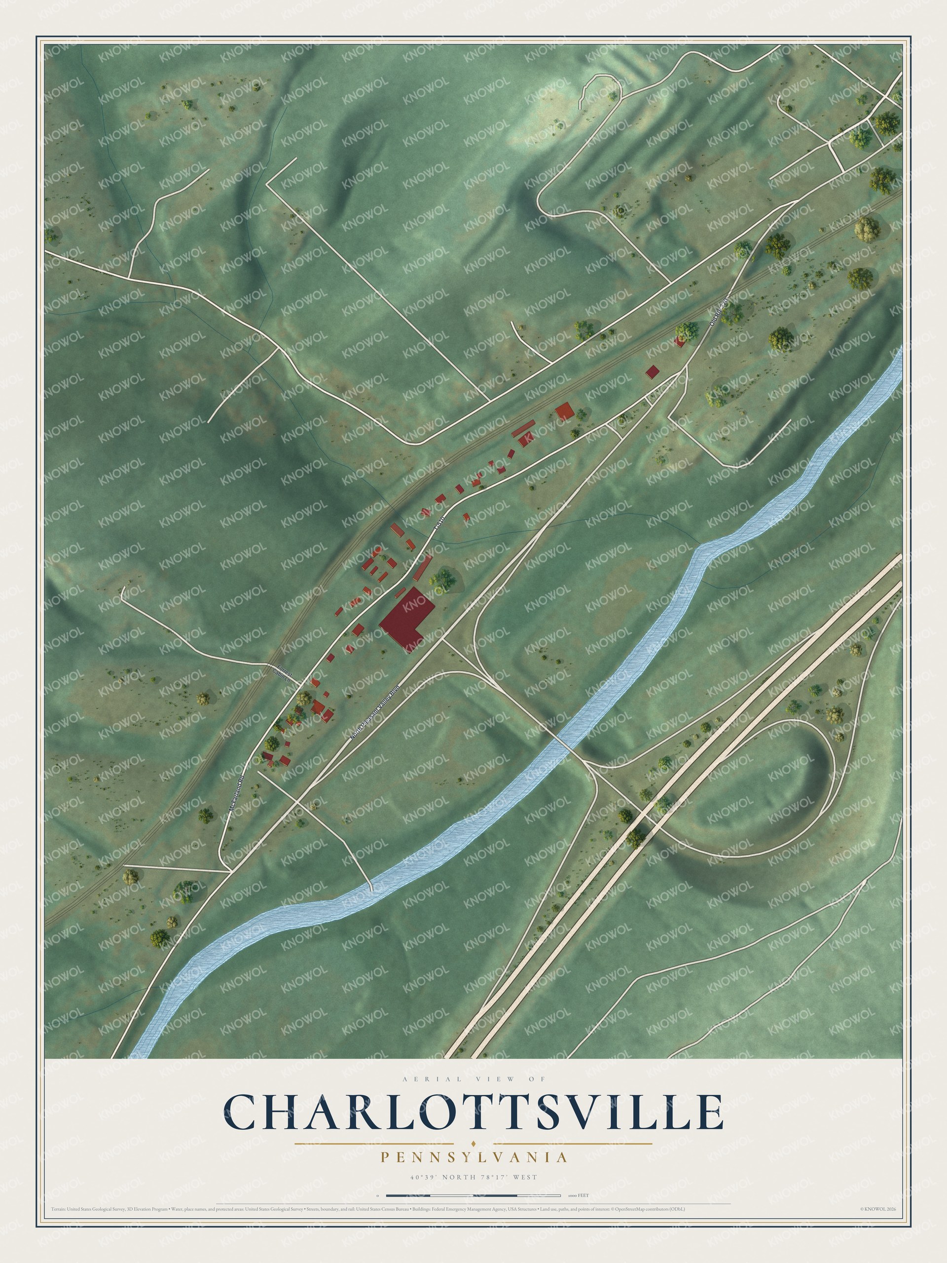 Watermarked full-map preview of Charlottsville, Pennsylvania