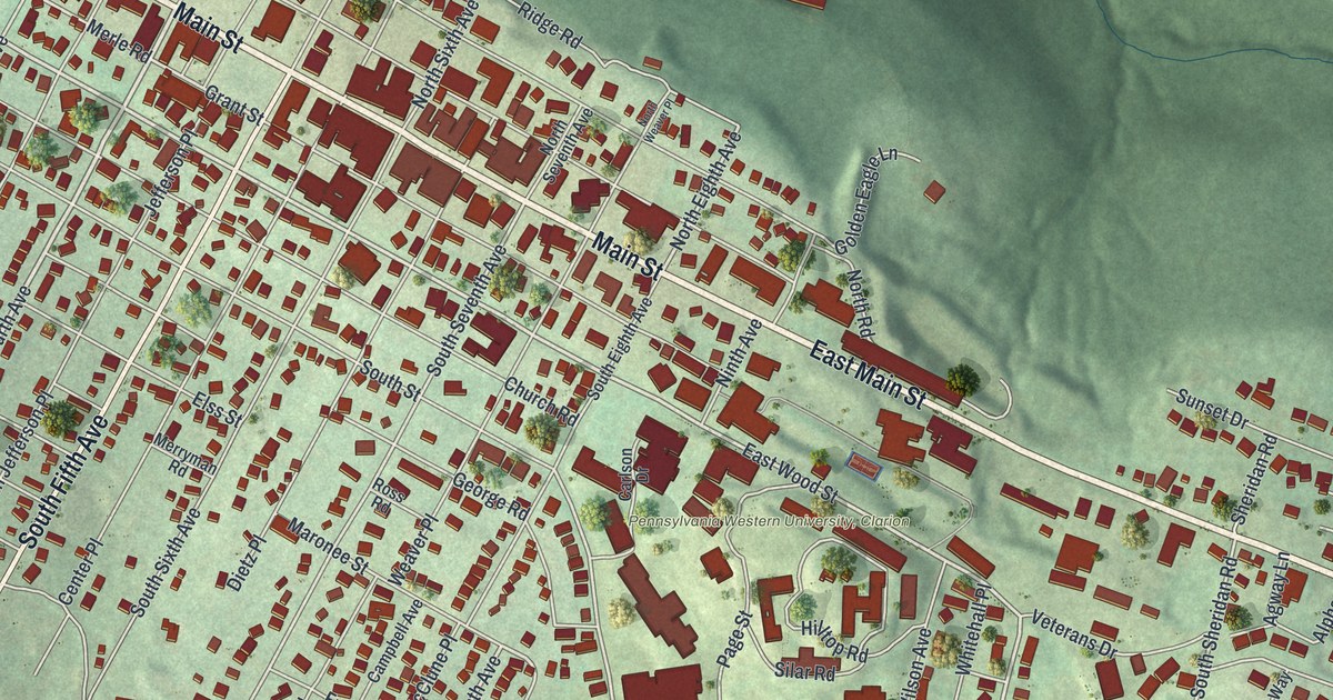 Map of Clarion Borough, Pennsylvania in 2026