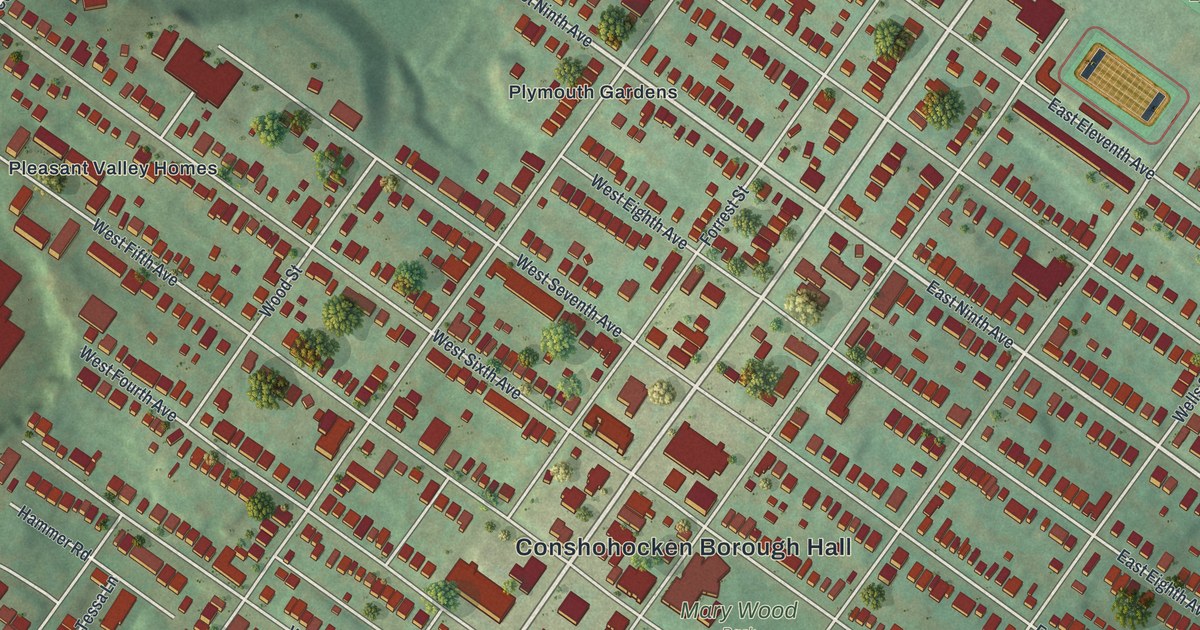 Map of Conshohocken, Pennsylvania in 2026