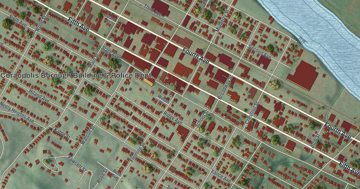 Map of Coraopolis, Pennsylvania in 2026