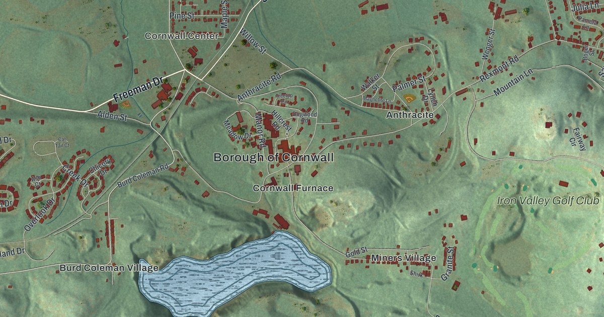 Map of Cornwall, Pennsylvania in 2026